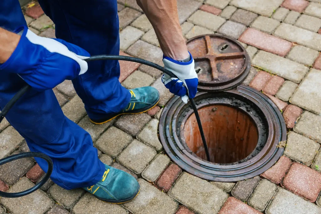 sewer repair using man hole