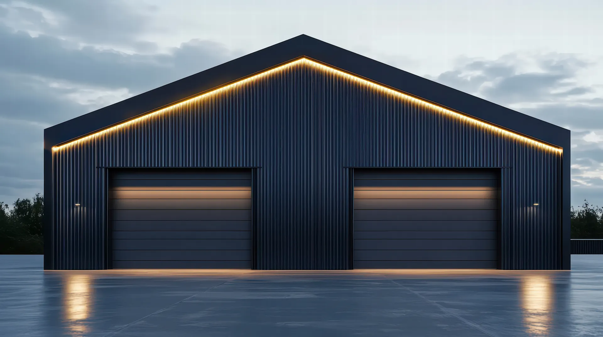 permanent outdoor lighting on garage